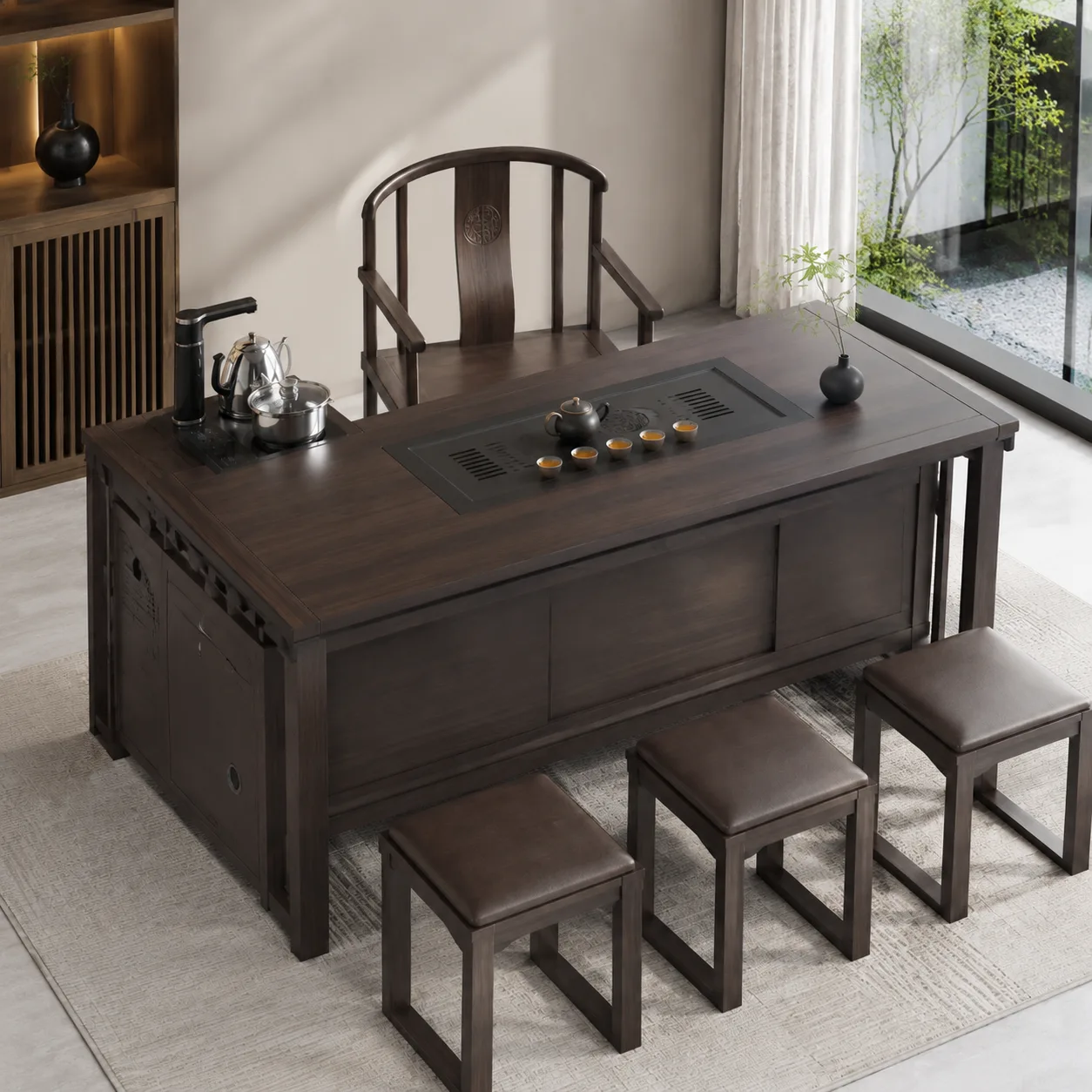 带烧水茶台