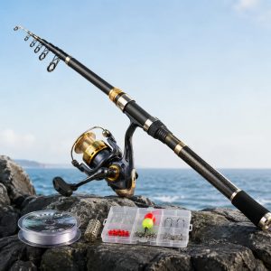 远投型海竿套装 超硬调碳素钓鱼竿 配渔轮线组 抛投50米